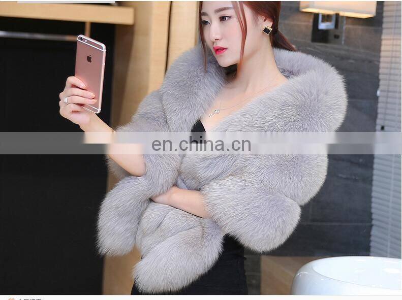 2016 Elegant beautiful cheap women real fox fur wedding shawl