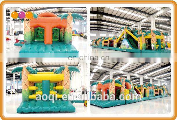 AOQI inflatable outdoor obstacle course for adult and kids