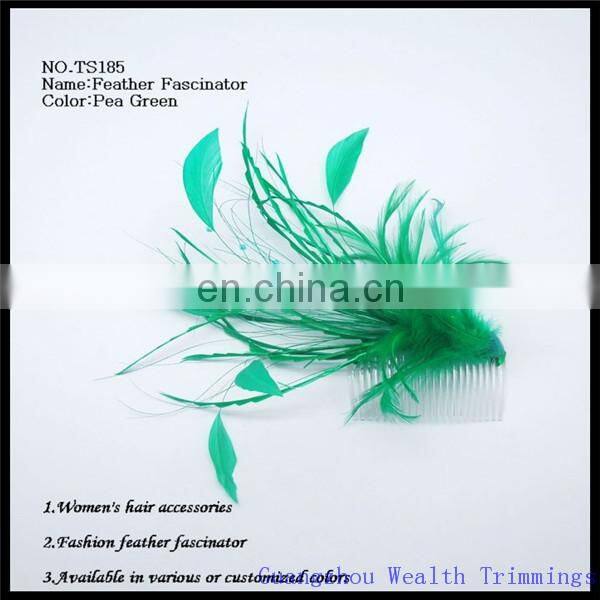 mint fashion feather hairclip