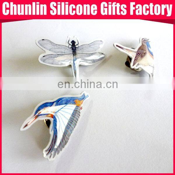 shape animal badge/Pins with rubber cap