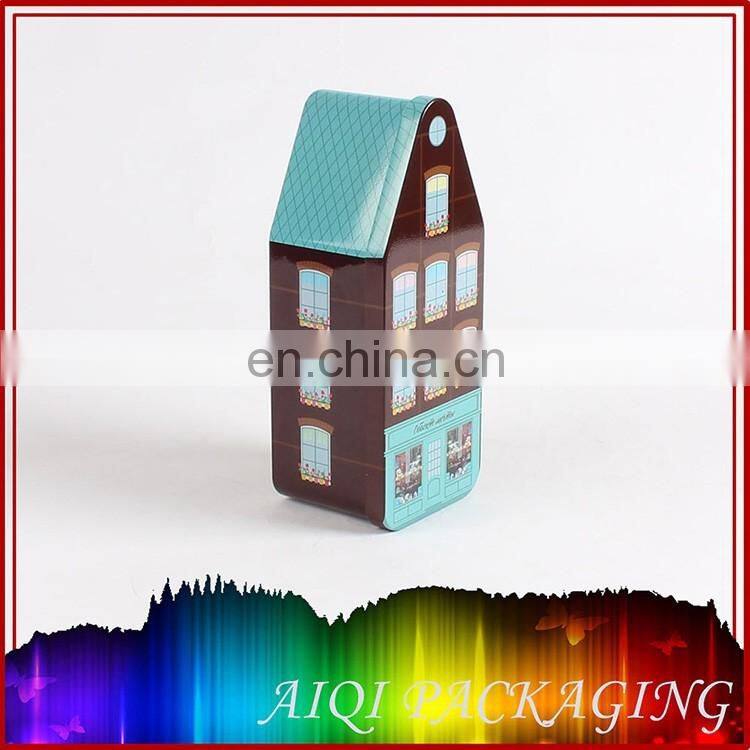 house shape christmas gift tin box/tin can/metal box