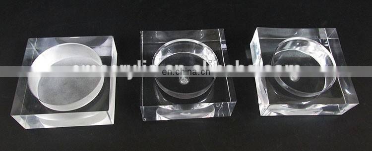 Custom Thick Large LED Dome Light Clear Acrylic Square Display base