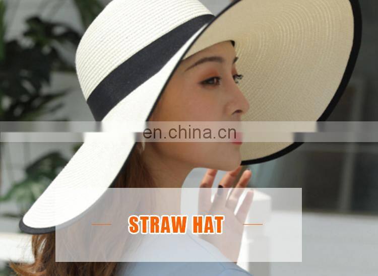 Large-brimmed straw  female summer sunscreen holiday seaside beach foldable sun hat