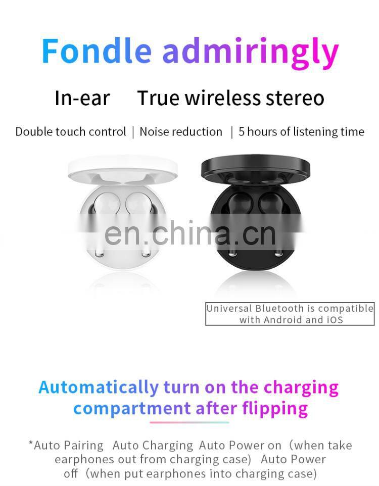True Wireless Earbuds, BT V5.0 Headphones in-Ear TWS Earphones Auto-Pair Wireless Headphones with stereo sound