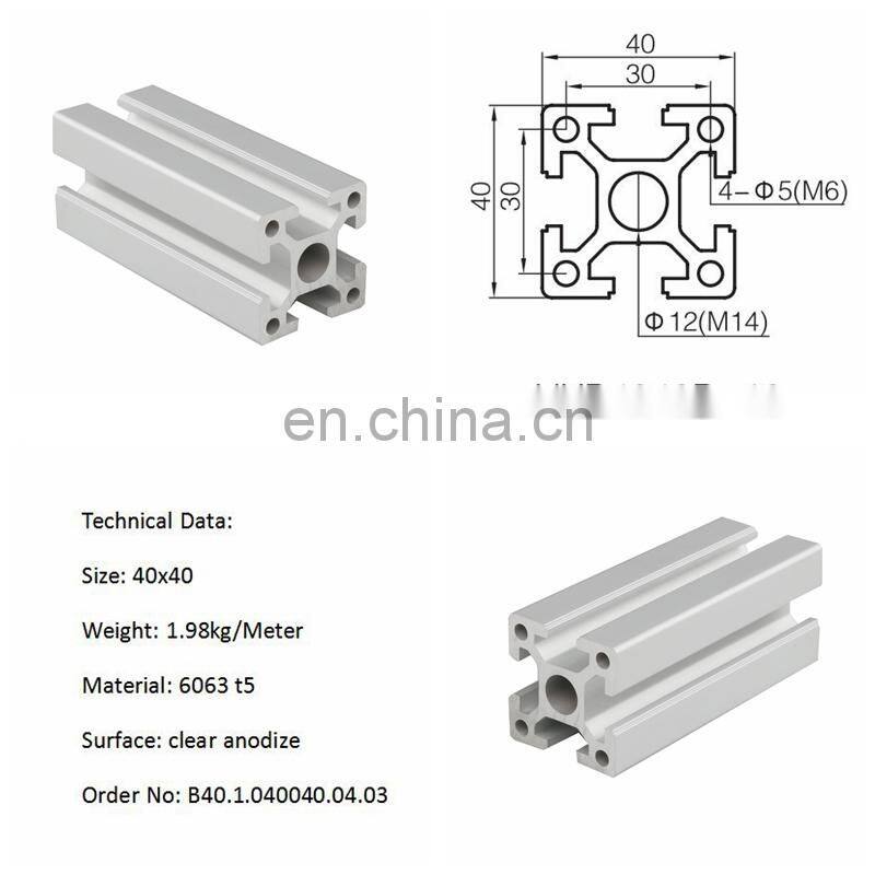 t-slot aluminum rail profile for modular aluminum framing