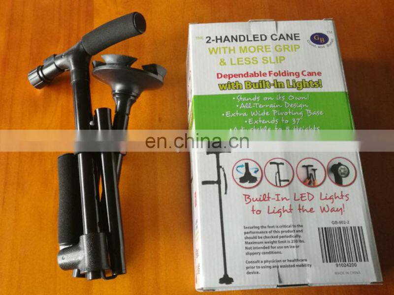 Elderly elegant extendable walking stick  with light