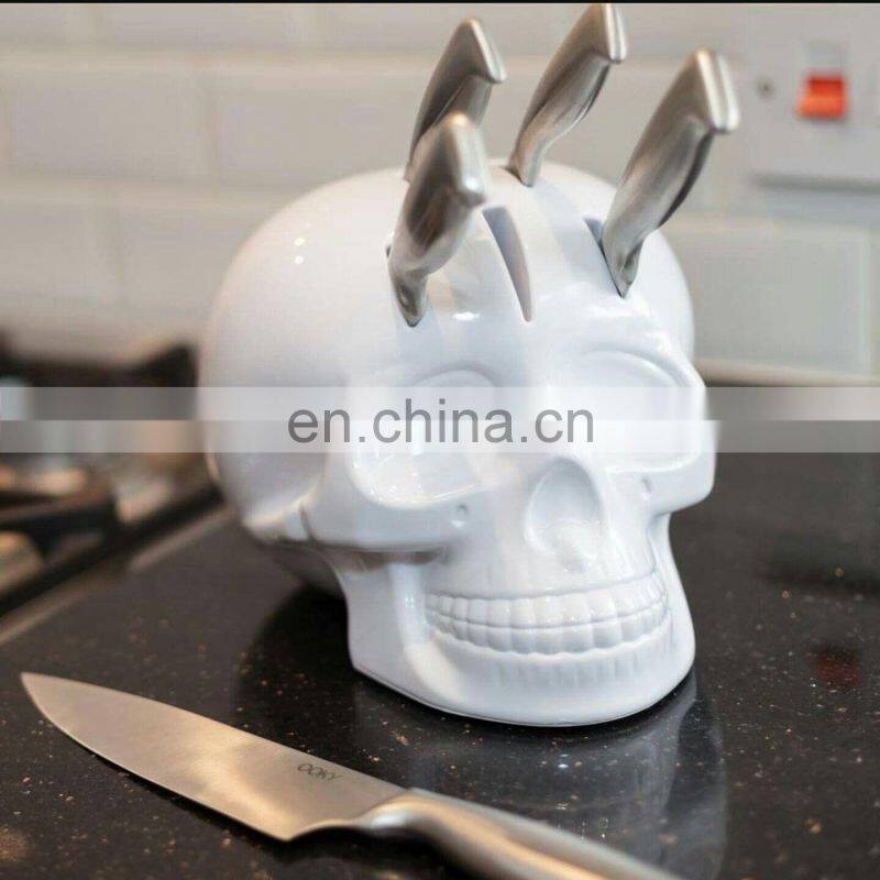 head skulls knife skeleton resin shelf for home kitchen shelf