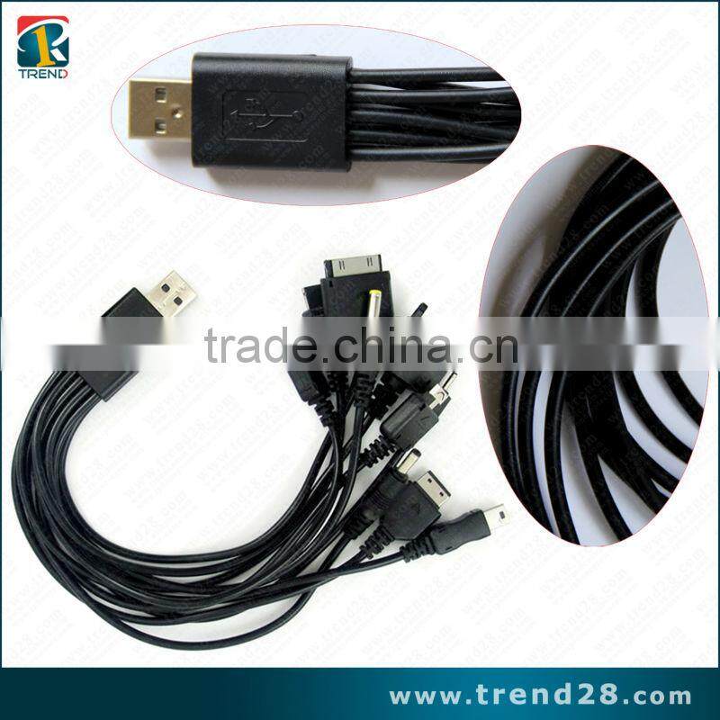 10in1 universal USB data charger cable for mobile phone multifunction 10 connector