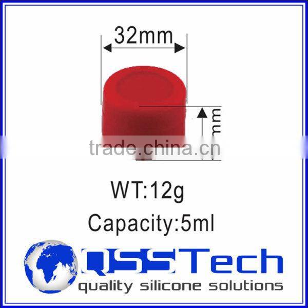 High quality 7ml customized small 3 pieces acrylic storage jar set/ oil dab wax container/ silicone wax and oil container