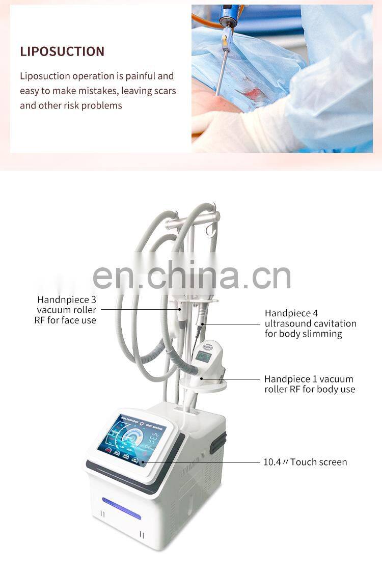 Portable V8 Vacuum Roller RF Body Slimming machine 40K Cavitation Weight Loss instrument Facial Wrinkle Lifting Beauty Device