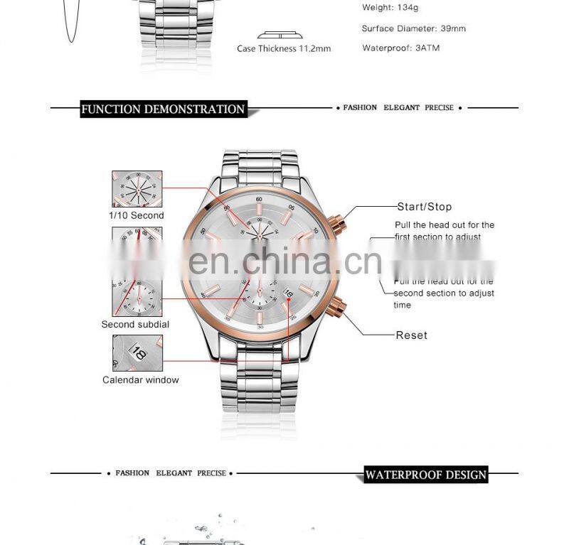 MINI FOCUS MF0081G Luxury Brand Men Watches Stainless Steel Waterproof Quartz Fashion Sport Wristwatches