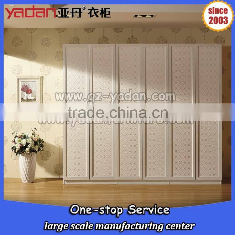 Customized gross decorated sliding door wardrobe closet bedroom furniture set
