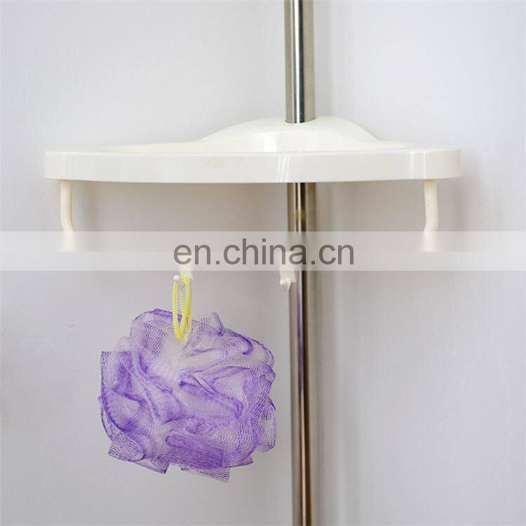 4 layer tension pole shower corner rack metal bathroom corner shelf telescopic shower caddy stand with towel rod