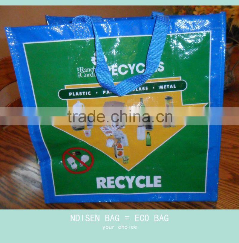 full color printing pp woven reusable tote bag