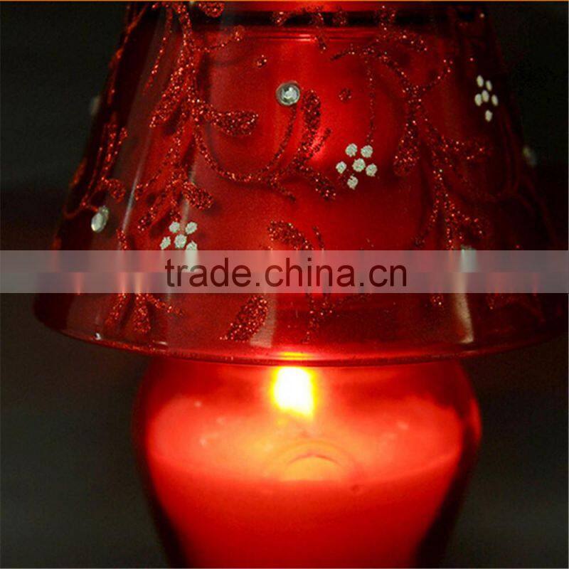 red glass votive shade lamp candle holder for wedding