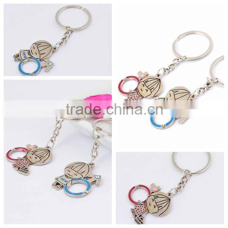 cute design couple boy girl keyrings key chains