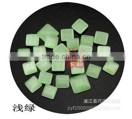 Flatback square shape material Cat's Eye Stone at Best Factory Price #mixed color wholesale 4/6/8mm