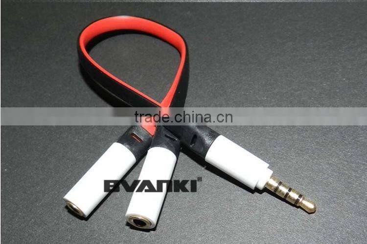 2016 best products for import 2 in1 3.5mm jack 1 male to 2 female car audio aux stereo cable online shopping free samples