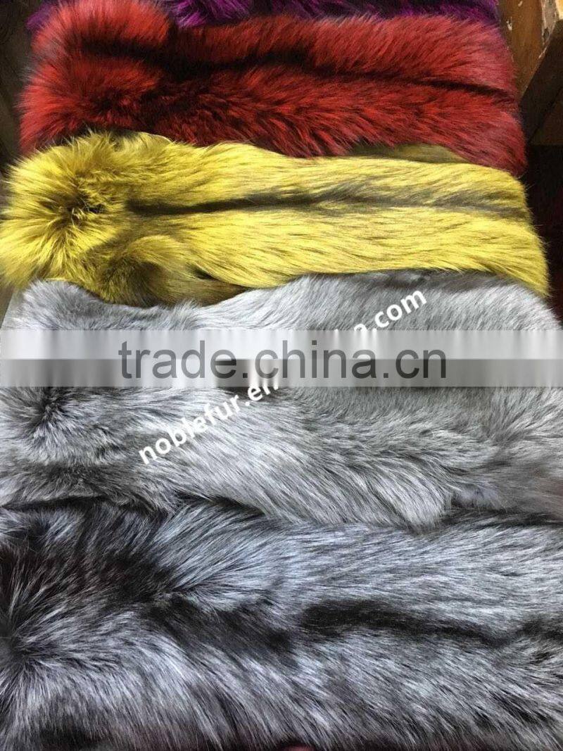 Luxury Real Genuine fox fur blanket super soft Dyed Candy Color Blue fox fur blanket