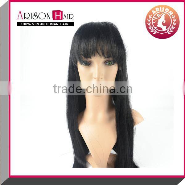 100% human hair glueless full lace wigs with adjstable stretch and combs/clips sewed wigs