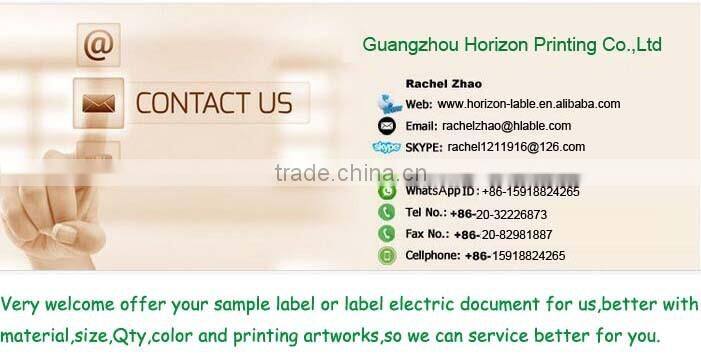 Guangzhou Manufacturer health care product bottle sticker label