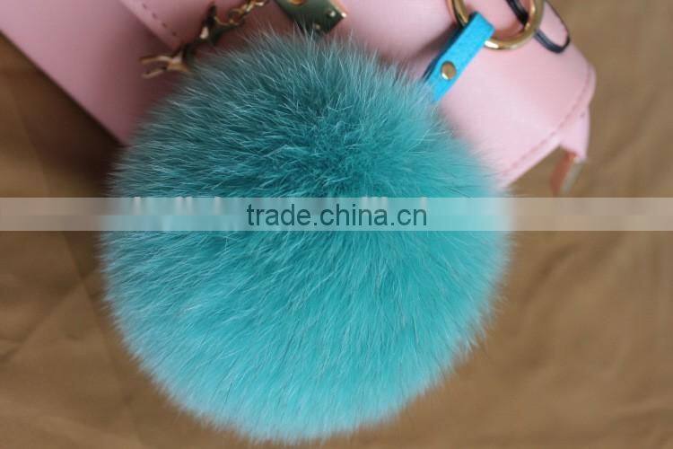 Fashion Trendy Women Girls 100% Real Fur Pom Pom Key Chains