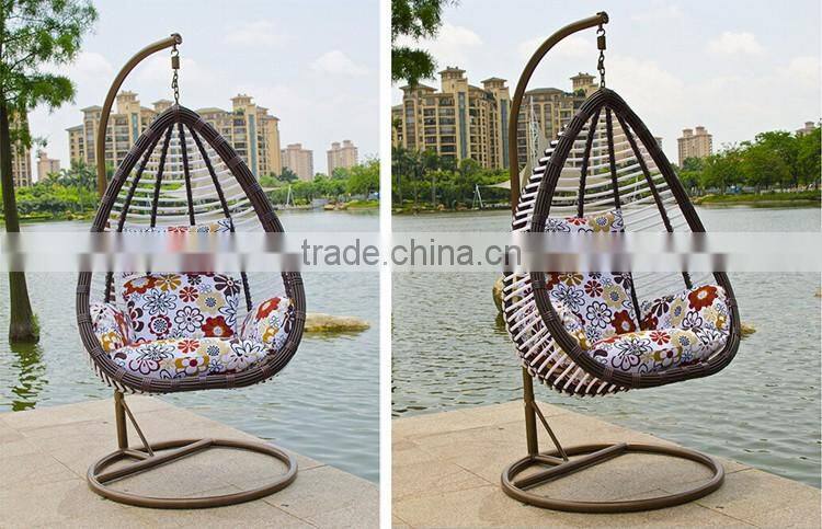 Indoor Rattan Egg Hanging Baby Kid's Patio Living Room Metal Garden Cane Wicker Swing Chair