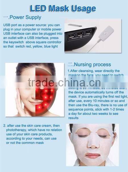 Beauty 3D Vibration Photon LED Facial Mask/Magic Skin Rejuvenation Led Masks/facial