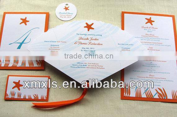 Custom printed Letterpress Pocket folding Invitation Paper Cards , Pocket business card ,Gift paper card china factory