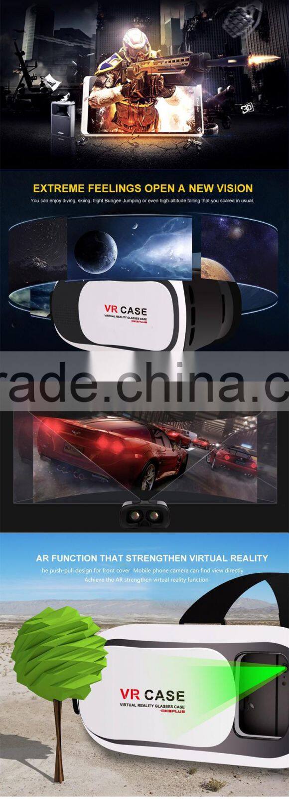 Gaoxin factory new design VR-007A virtual reality box without remote control