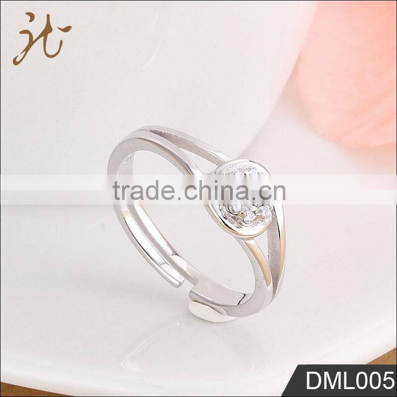 Fashion high quality white gold sterling silver rings