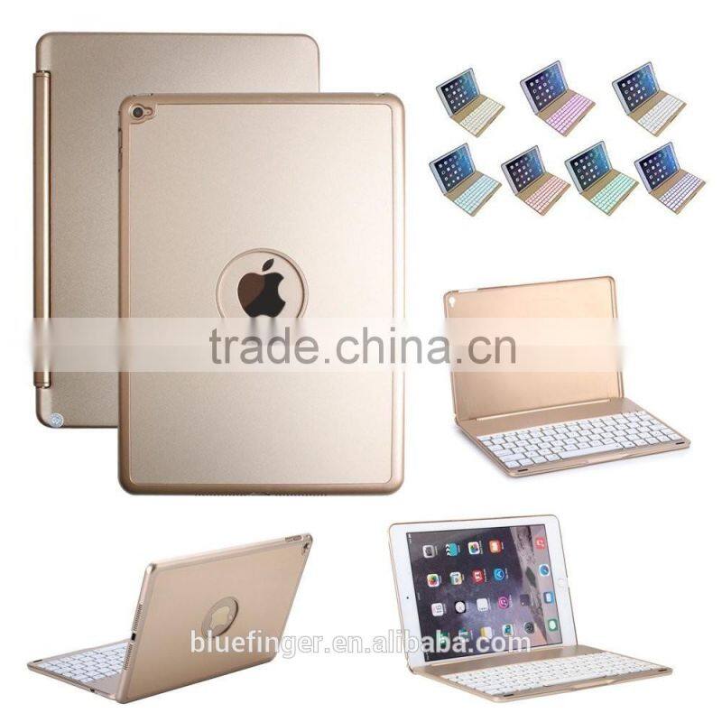 Best seller Backlit Aluminium alloy Bluetooth keyboard case for 9" Android tablet with smart cover