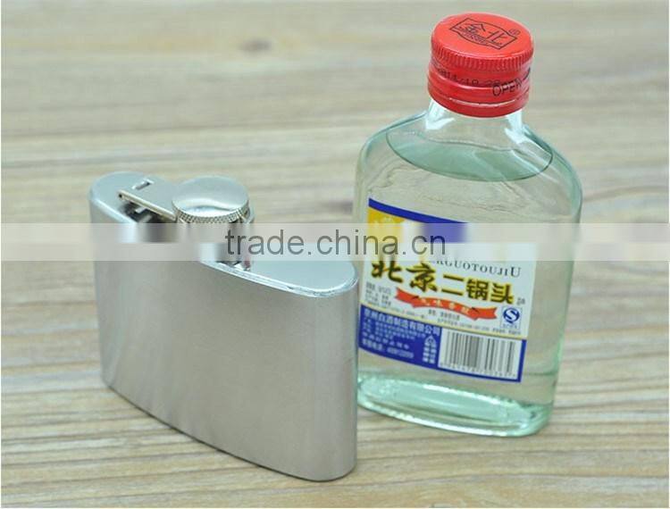4oz Stainless Steel Liquor wine Flask with Hinged Screw-On Cap DHL Freeshipping