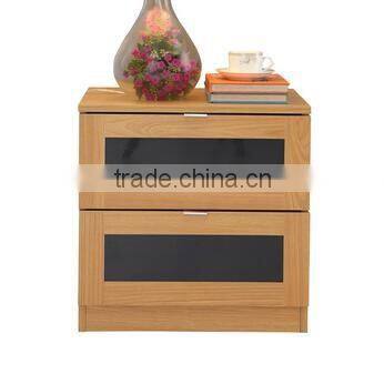 Light Brown General Use Monza Two Drawer Bedside Cabinet