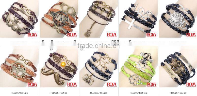 GENUINE PYTHON LEATHER SNAKE CORD 2 WRAPS NATURAL COLOR LAVA STONES BLACK CZ WAX SETTING WITH LUXURY GIFT BOX