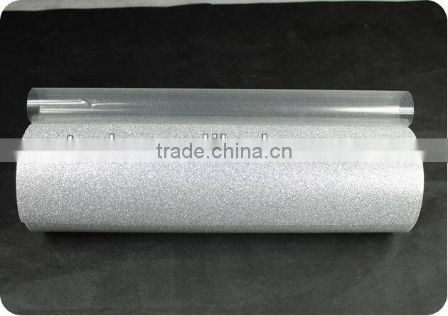 transfer glitter pu vinyl film for garment transfer silver color
