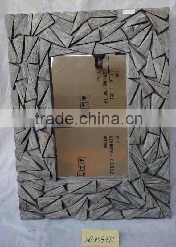 Shabby chic wooden wall dressing mirror