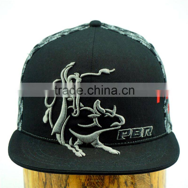Wholesale custom flat brim spandex cottot flex fit hats