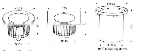 Water resist exterior 12W stainless steel LED inground light
