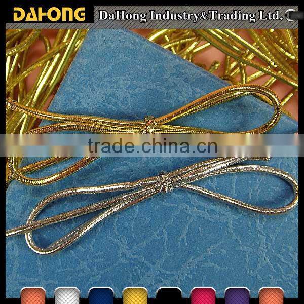 gift wrap decorative Shiny Metallic Stretch Loop For Gift Boxes with pre-tied bow