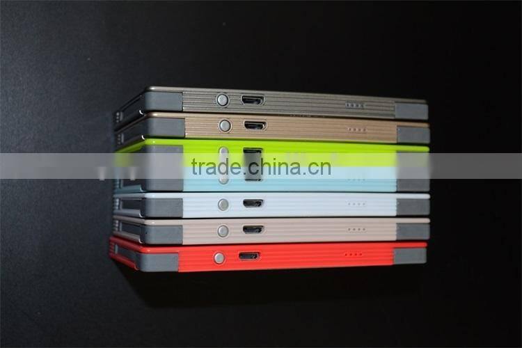 Cheap Slim Built-in Cable Credit Card Golden Power Bank 4000mAh