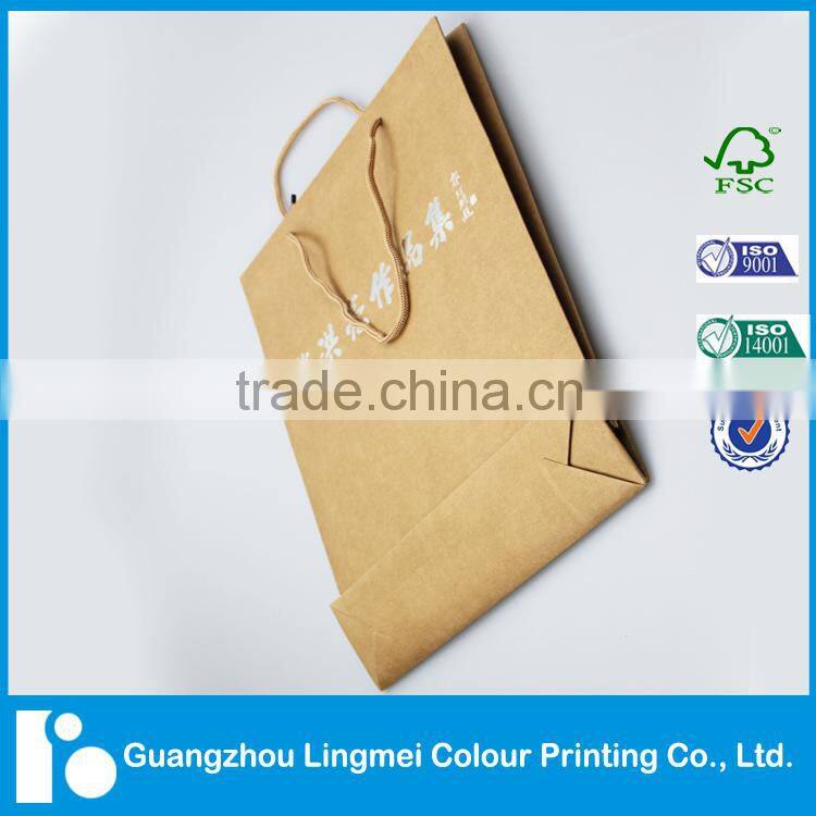 Quality Custom Promotion Kraft Paper Shopping bag with logo printing