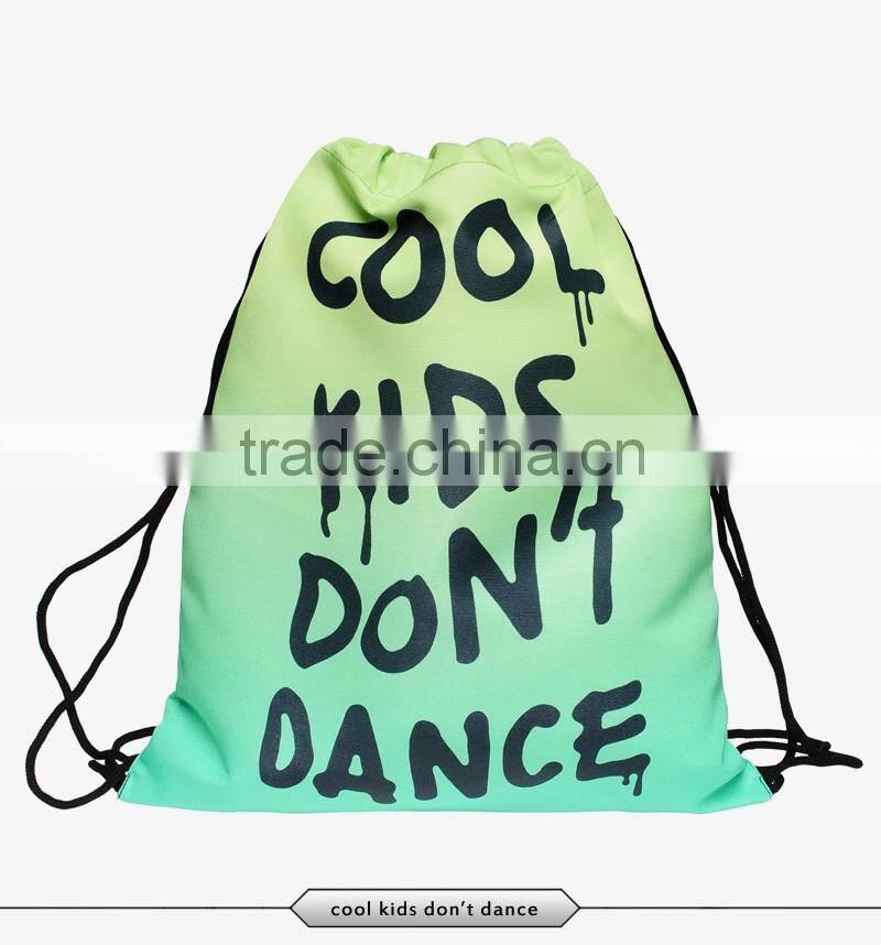 Waterproof polyester 3d printing drawstring backpack