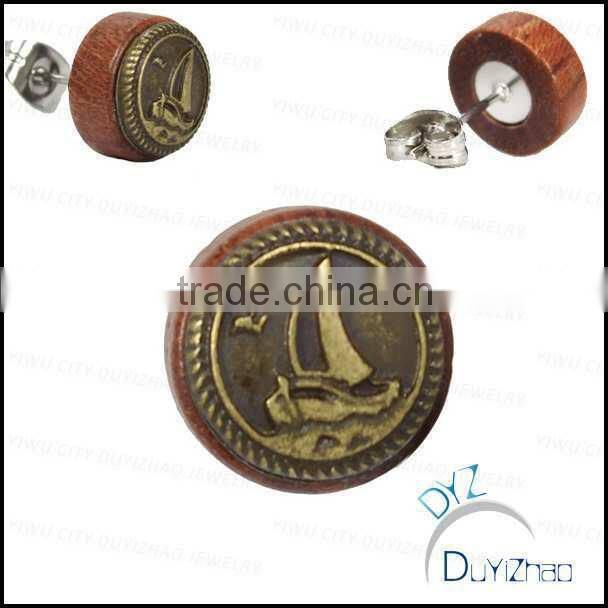 latest fashion cheap wood stud earrings