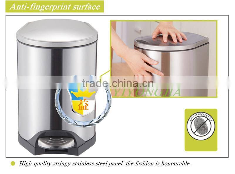 40 liters big size home usage stainless steel room foot pedal soft close dustbin