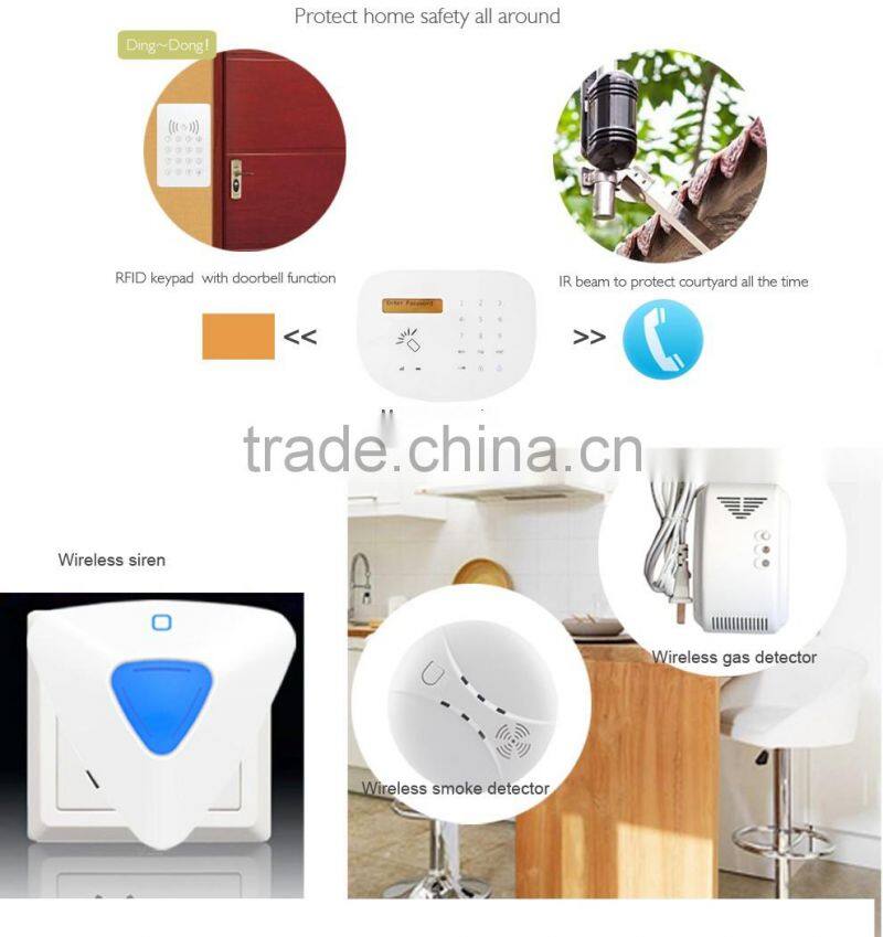 High quality wireless fire alarm system work with smoke detector & laser security wireless alarm system