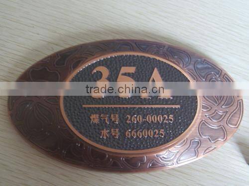 stainless steel metal signage ued in shopfront door number commercial advertising logo