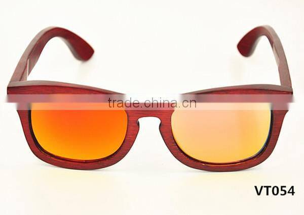 wholesale low MOQ 2016 italy design UV400 mirror lens quality bamboo wooden polarized sunglasses sun shade glasses