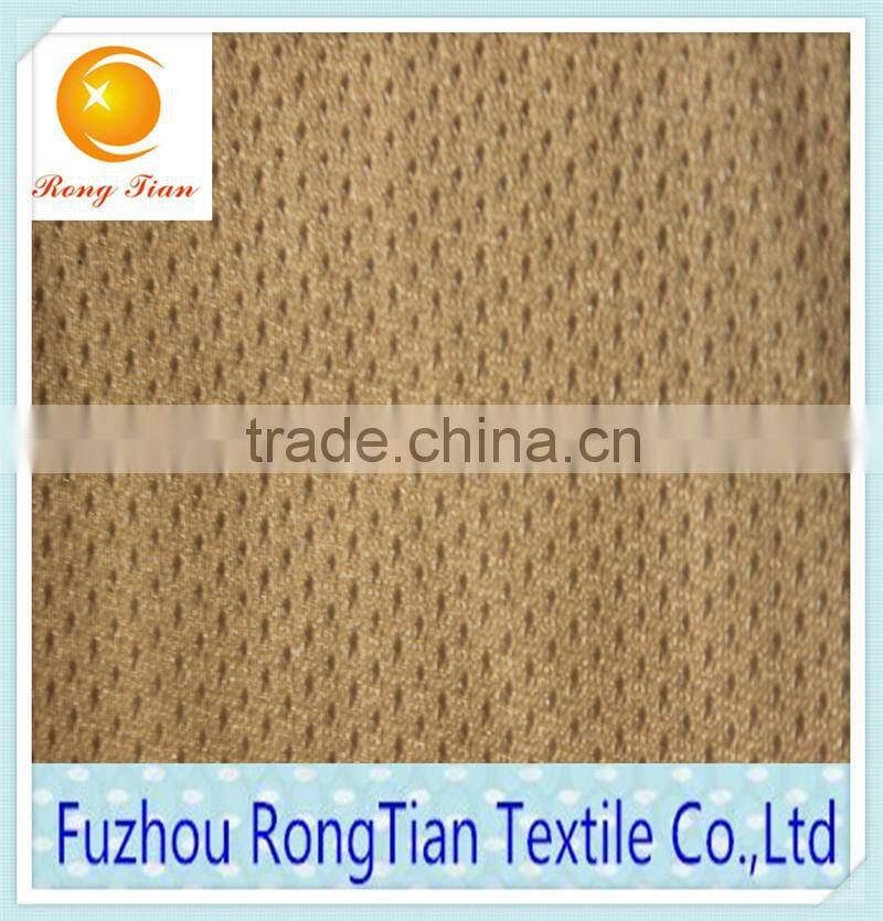 Shinny white polyester tricot starry hole mesh fabric for sportwear