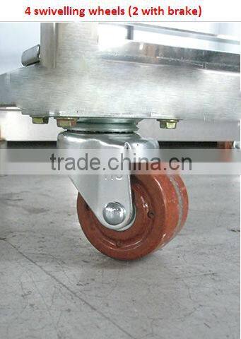 Stainless steel commercial Hotel room serving four layers trolley cart with wheels